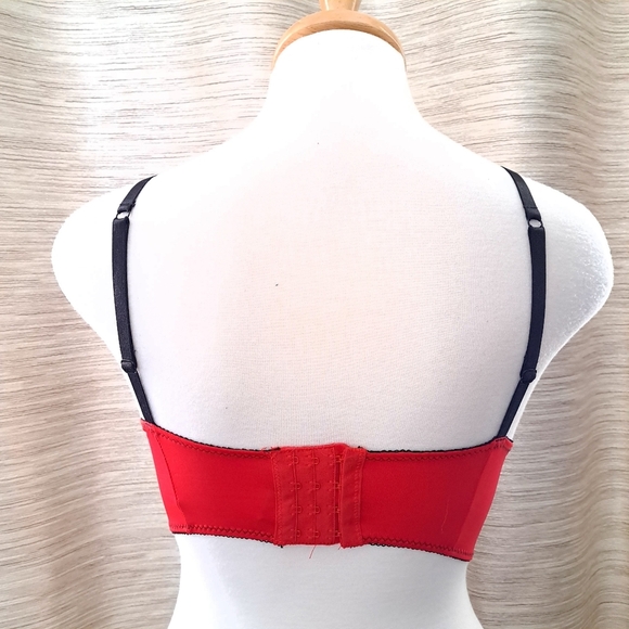 Sophie b. | Red and black lace 4 hook push up bra 34A - Picture 3 of 9